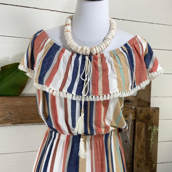 NWT Super Soft Striped with Fringe Maxi Dr… - Picture 6 of 12